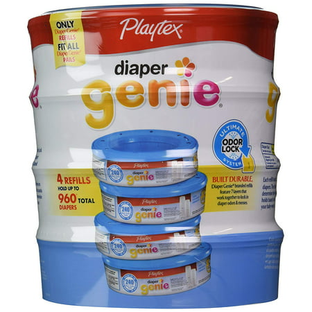 Playtex Diaper Genie, 4 Pack Refill - 960 ct. (Best Diaper Genie Refills)