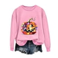 thumbnail image 2 of Kilaqueen Pumpkin Halloween Sweatshirts for Women Casual Fashion Oversized Hoodie Graphic Printed Crewneck Sweatshirts Warm Fall Pullover Blouses, 2 of 5
