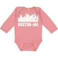 thumbnail image 3 of Inktastic Boston Massachusetts City Skyline with Grunge Boys or Girls Long Sleeve Baby Bodysuit, 3 of 5
