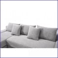thumbnail image 2 of Light Gray Corduroy L-Shaped Convertible Sofa Bed - No Assembly Modular Couch for Living Room & Bedroom, 2 of 17