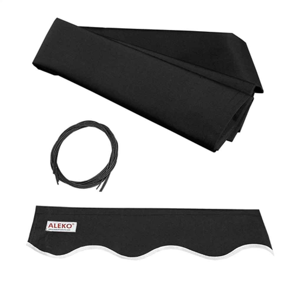 ALEKO 10'x8' Retractable Patio Awning Fabric Replacement, Black Color