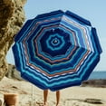 thumbnail image 2 of AMMSUN 7ft Heavy Duty High Wind Beach Umbrella Parasols with sand anchor & Tilt Sun Shelter, UV 50+ Protection Outdoor Sunshade Umbrellas Carry Bag for Patio Garden Pool Backyard Stripe Blue, 2 of 8