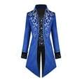 thumbnail image 5 of DailyTrove Men's Embroidered Lapel Tailcoat Jacket - Polyester Formal & Gothic Outerwear, Elegant for Events & Daily Style, 5 of 6