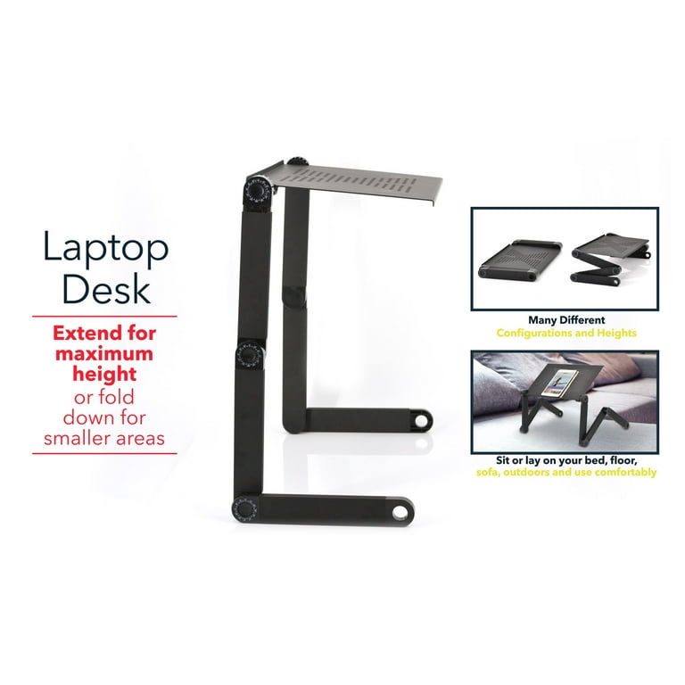 Eternal Portable Adjustable Laptop Desk Stand Table Vented Light Weight Ergonomic Bed Tray Tablet Lap Desk Black