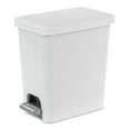 thumbnail image 2 of Sterilite 2.7 Gal Rectangular Step On Trash Bin Wastebasket, White (2 Pack), 2 of 8
