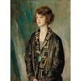 thumbnail image 2 of Ambrose McEvoy 14x18 Gold Ornate Wood Frame and Double Matted Museum Art Print Titled - Portrait of Mrs Charles Romer-Williams, Wearing a Jade Pendant, 2 of 4