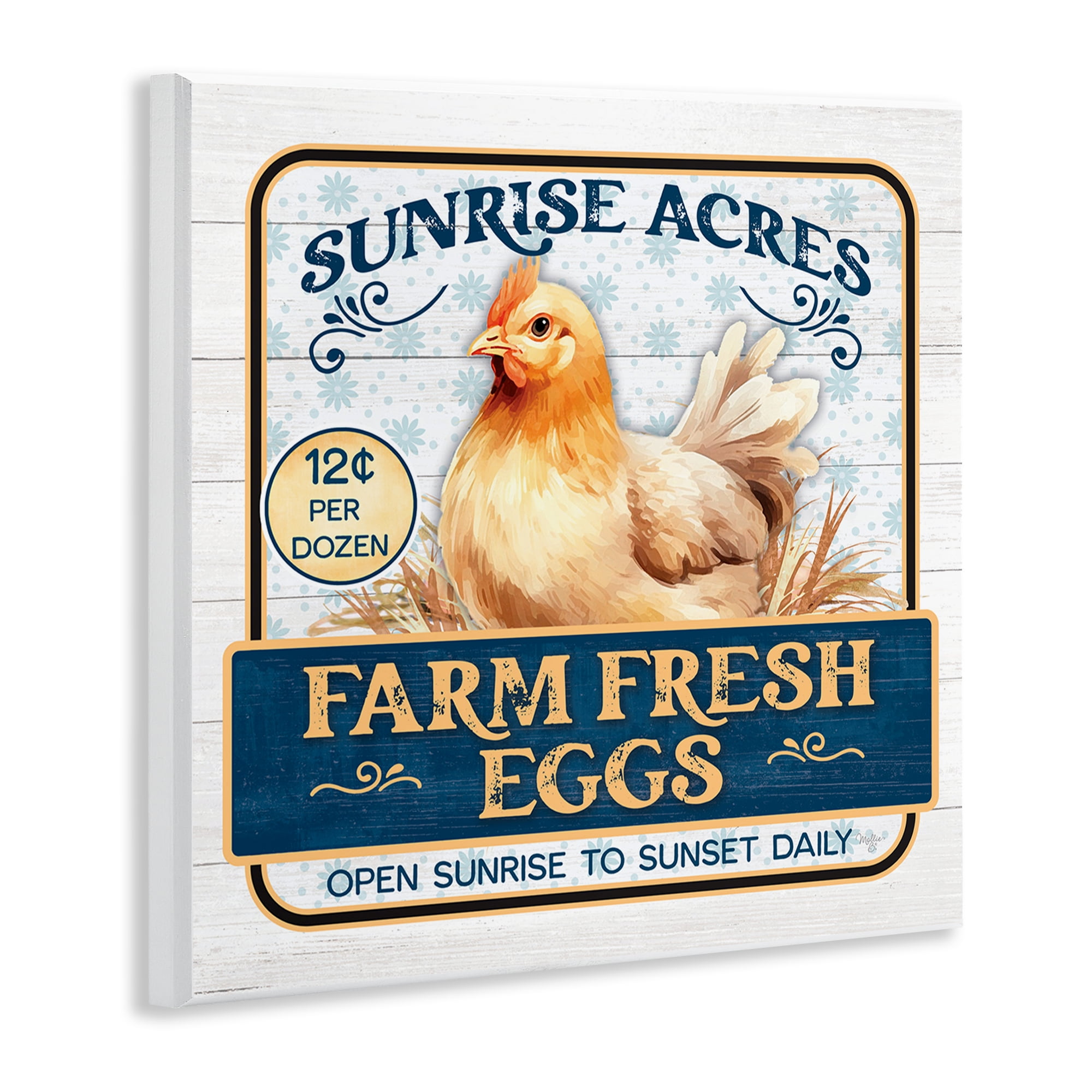 Stupell Industries Farm Fresh Eggs Animals & Insects Painting Unframed Art Print Wall Art, 12 x 12