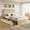 With drawer, variant on TWIN/FULL/QUEENL/KING Size Platform Bed Frame with Square Rattan Headboard, RGB LED Lights & 4 Storage Drawers, Composite Wood, Wood Slats, No Box Spring Needed, Easy Assembly