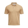 thumbnail image 5 of CCRFTGI Mens Golf Polo Shirts Relaxed Fit Short Sleeve Soft Casual Solid Collared Golf Shirts Khaki S, 5 of 5