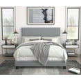 thumbnail image 5 of Home Design Ace Twin Nailhead Trim Linen Upholstered Bed Frame with Solid Wood Frame and Silver Nailhead, Light Gray, Easy assembly, 5 of 7
