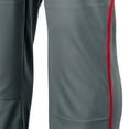 thumbnail image 3 of Triple Crown Open-Bottom Baseball Pants with Braid, Adult Medium, Graphite with Scarlet Braid, 3 of 5