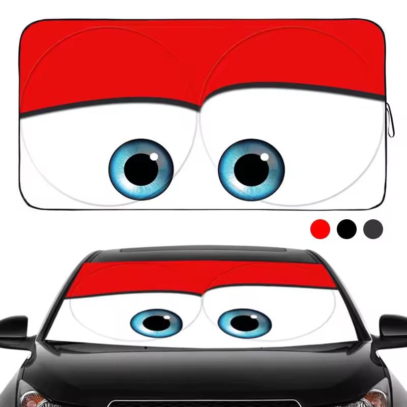 150*70CM Cartoon Eye Car Sunshade Front Window Cover UV Protection Shield Car Sun Visor Heat Protector Car Interior Accessories