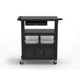 thumbnail image 3 of FSE 373-ECMBSKBC-B 32" x 18" Deluxe Teacher Cart with Locking Cabinet Storage Bins Keyboard Tray Pocket Chart Hooks and Cup Holder, 3 of 3