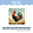 thumbnail image 2 of 10 Inch Wall Clock Battery Operated Square Clock for Office, Kitchen, Outdoor, Living Room,Lovely Rooster Butterfly Flower Stunning, 2 of 4