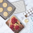 thumbnail image 5 of 2Pack Heat-Resistant Quilted Cotton Potholders - Stylish Kitchen Grips for Hot Pots & Pans Ovens Blooming Red Carnations, 5 of 7