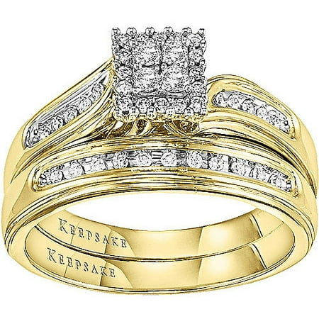 After All 1/4 Carat T.W. Certified Diamond 14kt Yellow Gold Bridal Set