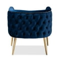 thumbnail image 5 of Baxton Studio Marcelle Navy Blue Velvet Accent Chair, 5 of 9