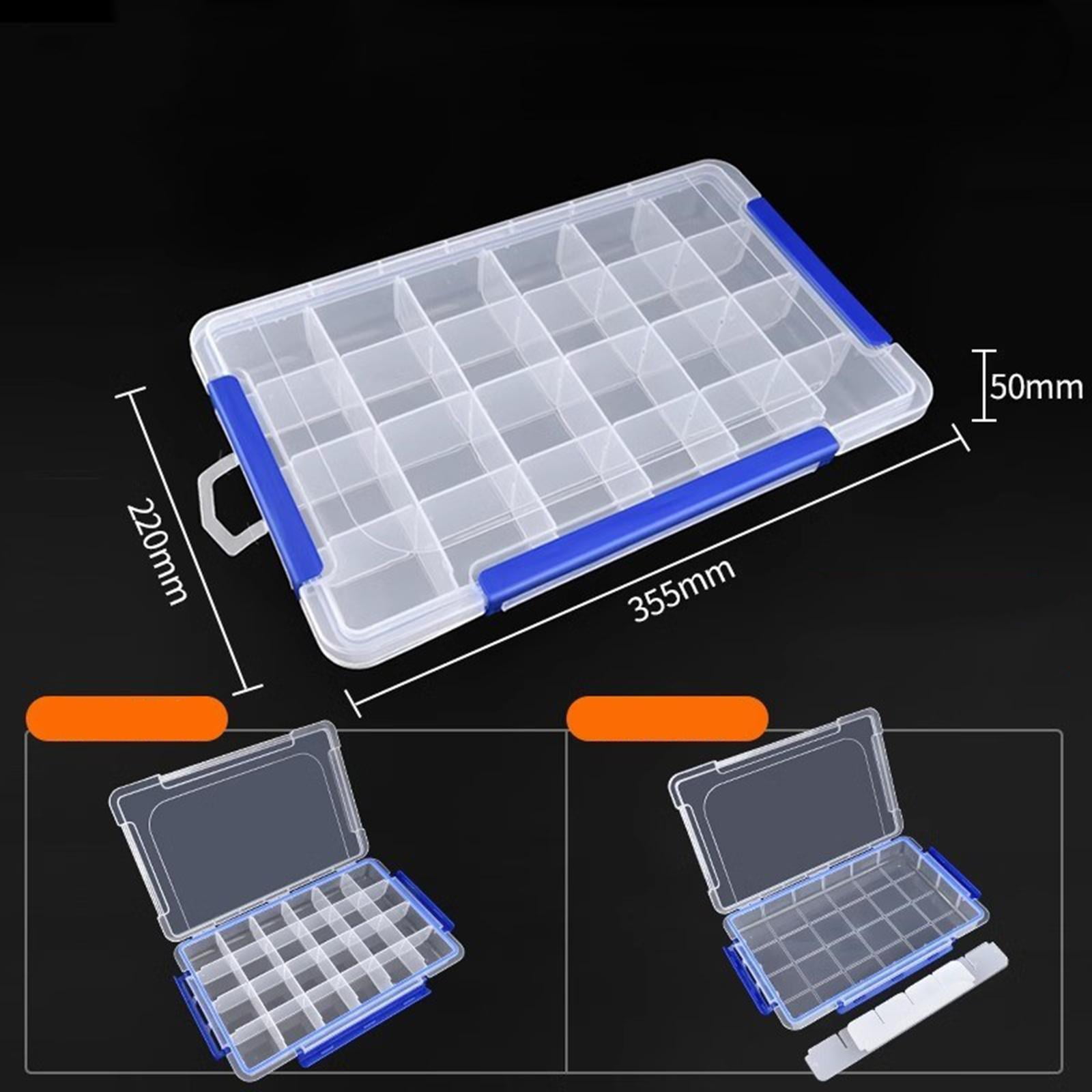Fiocias Clear Organizer Box Bead Organizer Empty Portable Multifunctional Tackle Box for 24 Grid