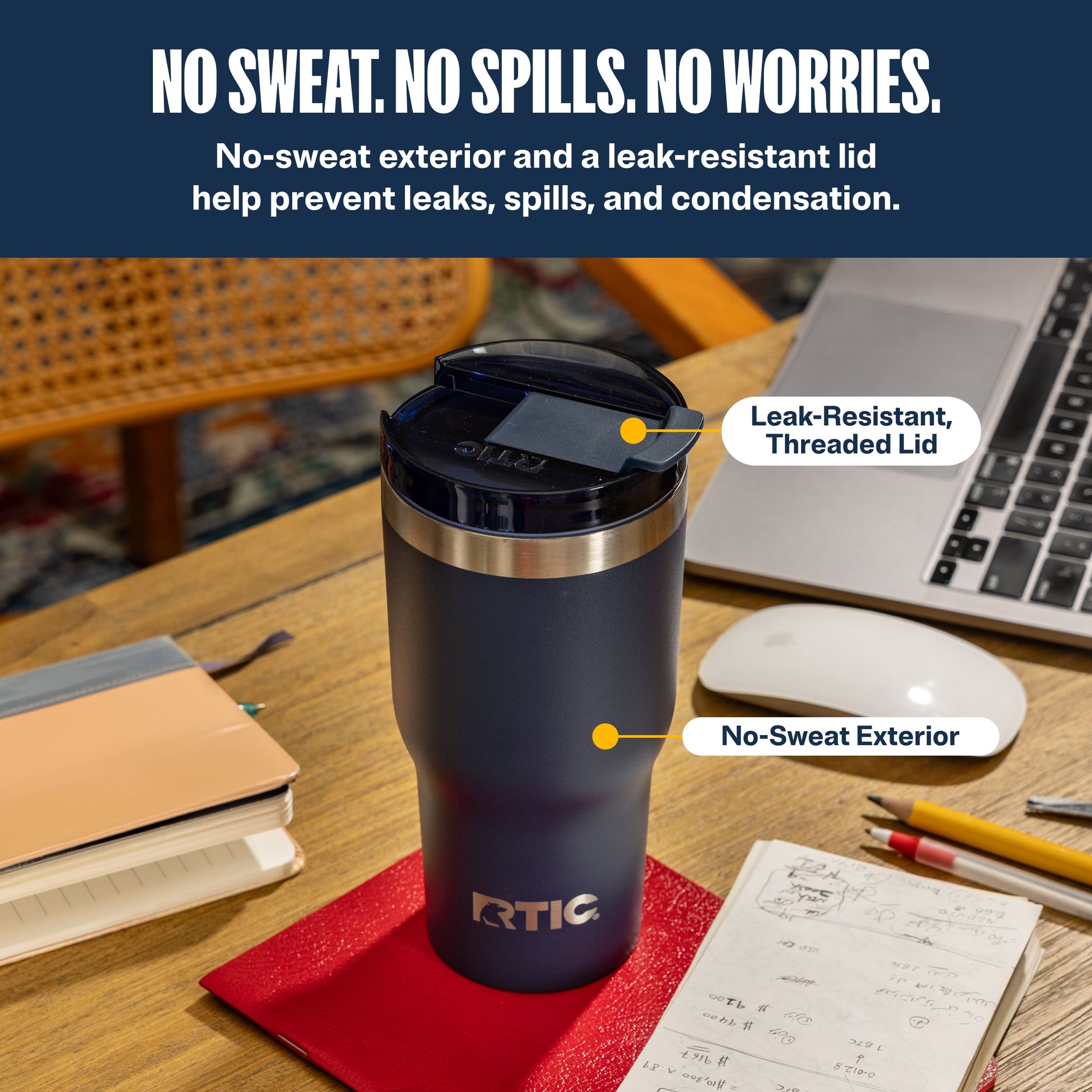 RTIC Essential 20 oz Ceramic-Lined Tumbler with Lid photo 4