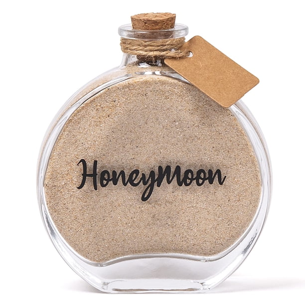 Tunguris Tarro De Recuerdo De Arena De Luna De Miel, Despedida De Soltera, Boda, Compromiso, Luna De Miel, Regalo De Viaje Para Parejas, Prometido Recién Casado (Incluye Caja De Regalo) – Vidrio De Fo