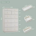 thumbnail image 4 of wow97e Fluted 7 Drawers Dresser, Wood 48" H Tall Chest of Drawers with Deep Storage, Modern Bedroom Chest for Closet Hallway, Entryway, Living Room, 4 of 7
