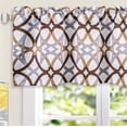 thumbnail image 2 of DriftAway Alexander Spiral Geo Trellis Pattern Window Curtain Valance Rod Pocket 52" x 18" Plus 2" Header, Brown, 1 Pack, 2 of 6