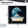 thumbnail image 4 of Stupell Industries Eclectic Bathtub with Kanagawa Wave Gray Framed Giclee Art, 12 x 12, by Tobe Fonseca, 4 of 8