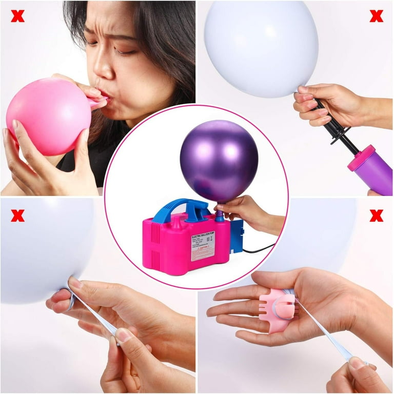 PCFING Electric Air Balloon Pump and Tying Tool in One, Portable Dual  Nozzle Electric Blower Air Pump Inflator for Decoration, Party and Save  Time 