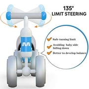 Baby Balance Bikes Toys for 1 Year Old Boys Girls 10-24 Months Cute Toddler First Bicycle Infant Walker Children No Pedal 4 Wheels 1st Birthday Gifts, Blue