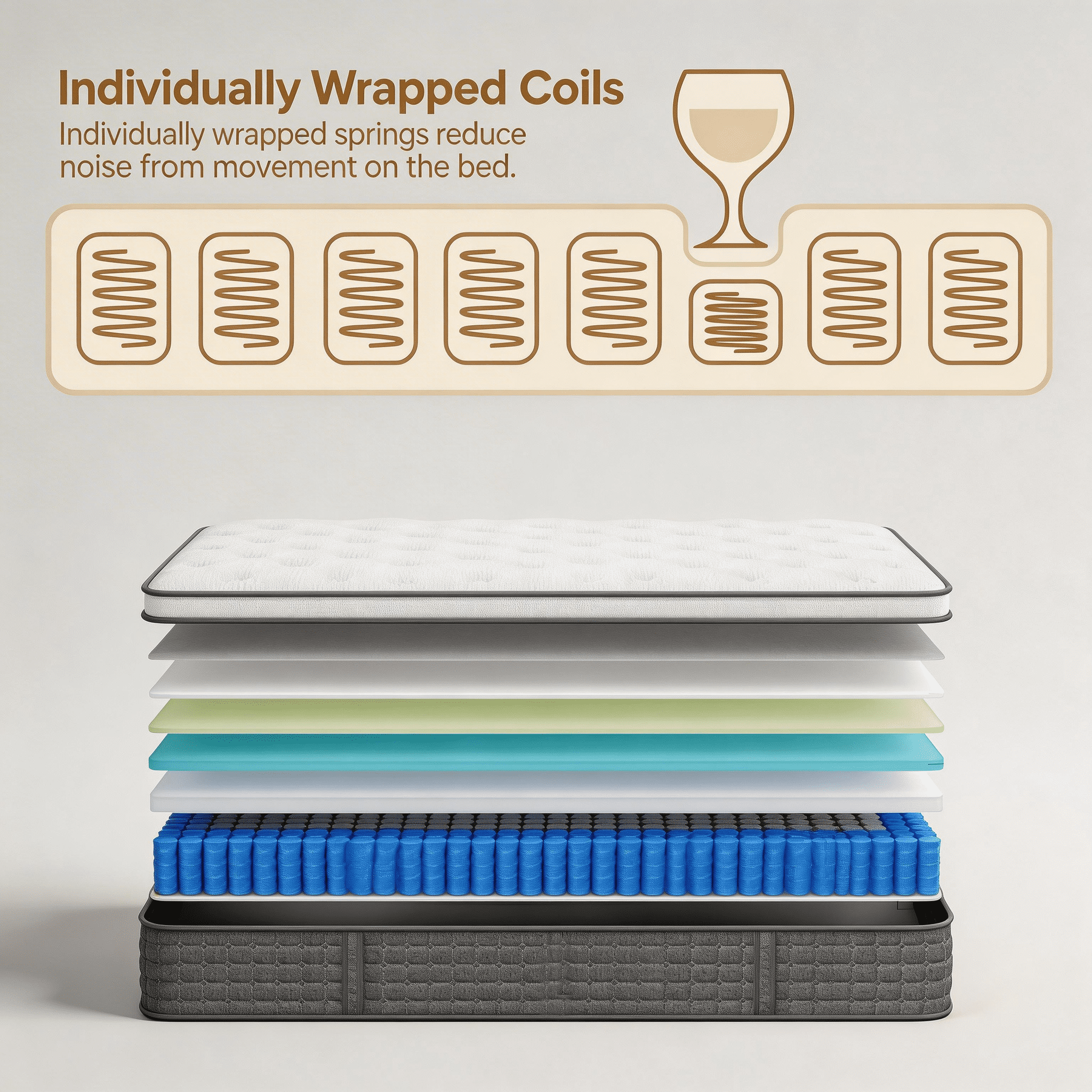 NightyNight 12" Twin Size Firm Hybrid Mattress in a Box with Cooling Gel Memory Foam, Motion Isolation & Temperature Regulation