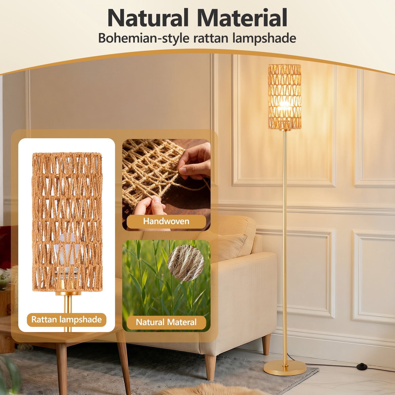 Floor Lamp, Standing Lamp Tall with Remote Control for Living Room, Bedroom, Office
