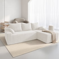 Hersunpl 94" Cloud Modular Sectional Sofa – Plush Deep-Seated L-Shaped Couch with Chaise, No Assembly Required (Grey, Left-Facing) Beige