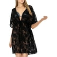 thumbnail image 4 of HAPPY BAY Women's Beachwear Summer Swim Beach Dress Cover ups for Swimwear Women Plus Size Swimsuit Coverups for Women XL-XXL Black, Crochet Floral, 4 of 5