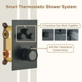 thumbnail image 3 of Boyel Living Rain Mixer Shower Faucet Set Ceiling Mount 12'' Rainfall 3 Function Thermostatic Shower System with 6 Body Jets 59"Hose,Matte Black, 3 of 8