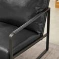 thumbnail image 6 of Gzxs Accent Chairs, Black PU Upholstered Bedroom Chairs, Mid-Century Modern Comfy Slipper Chairs, Reading Chair for Office, Living Room with Metal Legs, 6 of 8