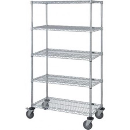 

Chrome Wire Shelving 5-Shelf Stem Caster Cart - 63 in.