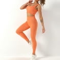 thumbnail image 3 of SWSMCLT Women's Outfits Crop Tank Top High Waisted Yoga 2 Piece Workout Set Leggings Activewear Athletic Workout Sporty 2Pcs Sexy Lounge Sets Orange Large, 3 of 5