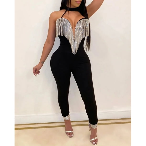 Women Clubwear Playsuit Bodycon Party Jumpsuit Romper Trousers Dress Outfit Walmart