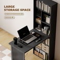 thumbnail image 4 of Foldable Convertible Computer Desk with Storage Shelves and Blackboard, MDF Wall Mount Study Table for Home Office and Small Spaces, Black, 38.6"L x 20.1"W x 60.2"H, 4 of 7