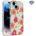 thumbnail image 2 of Designed for Apple iPhone 15 Pro Max (6.7") Floral Flowers Design Transparent Hybrid TPU Shockproof Compatible with Magsafe Magnetic Circle Phone Case Cover [Peach Flower], 2 of 2