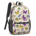 thumbnail image 2 of Butterfly and Lavender Yellow Pattern 17" School Backpacks for Teens,Waterproof Oxford Fabric,S-Shape Padded Straps for School,Travel,Hiking,Camping, 2 of 6