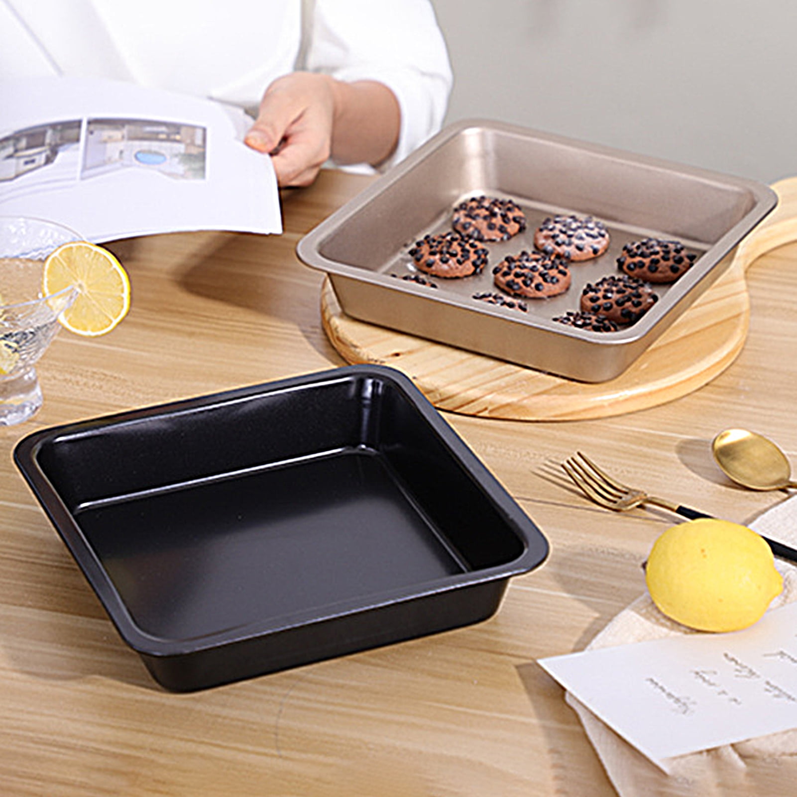 TOPOINT Deep Baking Pans Sets Nonstick,Baking Sheets For Oven,Bakeware Rectangular Cake Pan