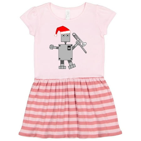 

Inktastic Trombone Santa Hat Robot Gift Toddler Girl Dress
