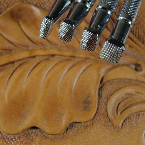 Checkered Beveler Leather Stamps, Set of 4 Stamping Tools
