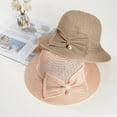 thumbnail image 3 of SikaFu Women Summer Sun Hat Elegant Bowknot Straw Hat Ladies Beach UV Protect Travel Cap Wide Brim Panama Hats Sombreros De Mujer, 3 of 6