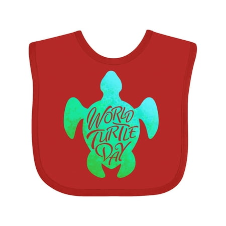 

Inktastic World Turtle Day with Sea Turtle in Green and Blue. Gift Baby Boy or Baby Girl Bib