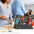 thumbnail image 6 of SaniMore for Amazon Fire Max 11 Tablet Case 11 inch, Auto Sleep/Wake, Folio Slim Rugged PC Cover Support Tri-Fold Kickstand Droop Proof Tablet Case for Amazon Fire Max 11 2023, Graffiti, 6 of 9