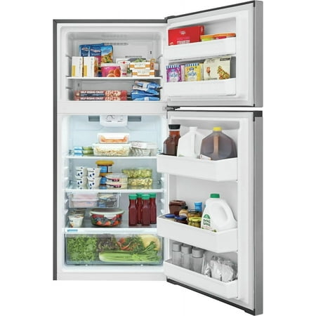 Frigidaire - 13.9 Cu. Ft. Top-Freezer Refrigerator - Brushed steel