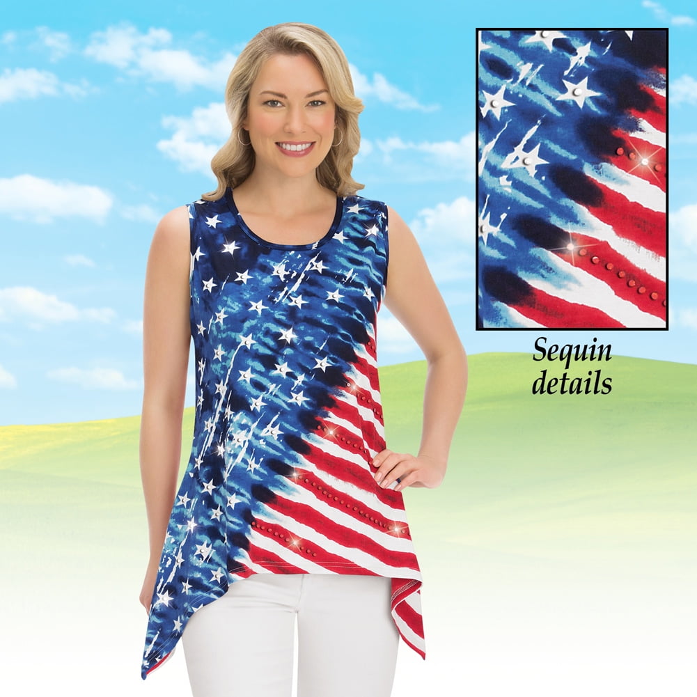 red white and blue womens shirt