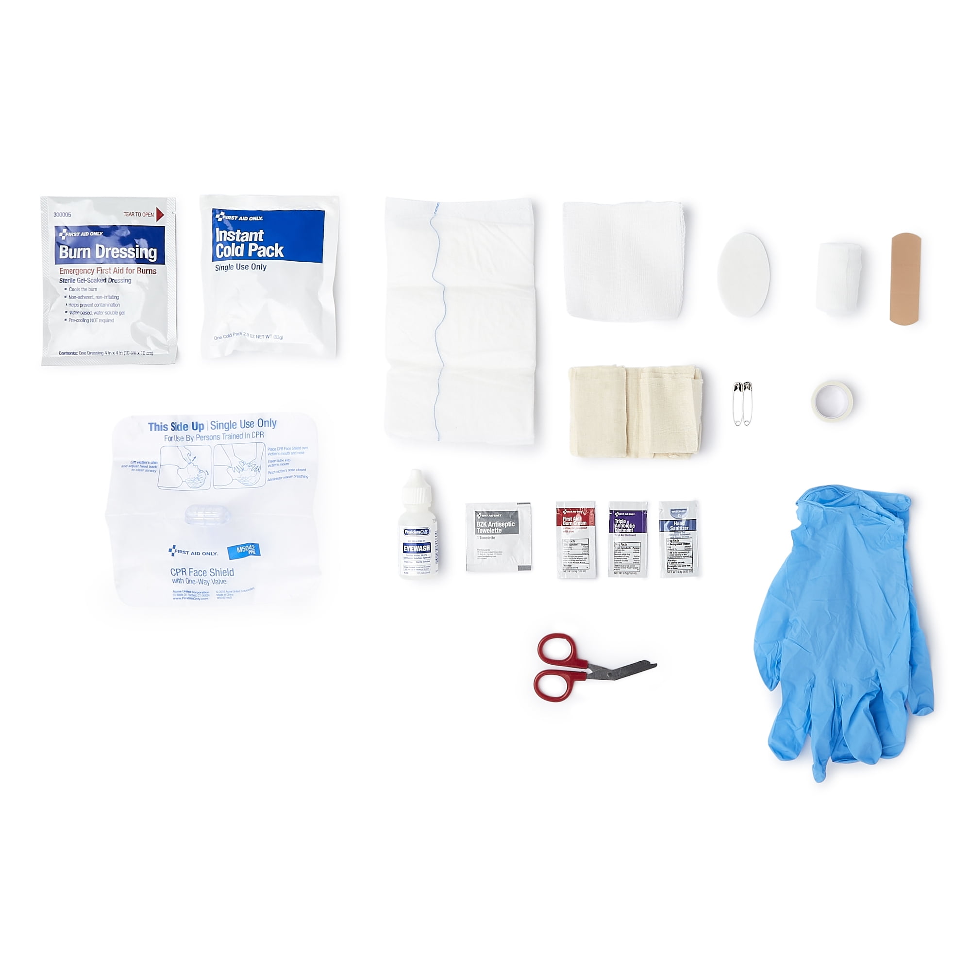 MooreBrand First Aid Kit, 10-Person Emergency Supplies Portable Case, 3 in. x 5 in. x 8 in., 12 Ct